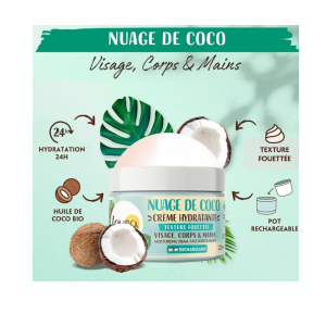 LOVEA - Nuage de Coco - Crème Hydratante Multi-Usages - Visage, Corps & Mains - Hydratation 24h - Pour Toute la Famille - Dès 3 Ans - 99% D'Origine Naturelle - Vegan - Fabriqué En France - 200 ml Visiter la boutique Lovea