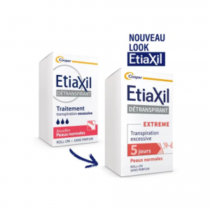 ETIAXIL – Déodorant Détranspirant – Traitement Transpiration Excessive – Aisselles – EXTREME – Peaux Normales – 15 ml