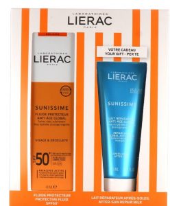 LIERAC Sunissime 40 mL Spf50+ Et Lait Réparateur Anti-Âge Global 75mL