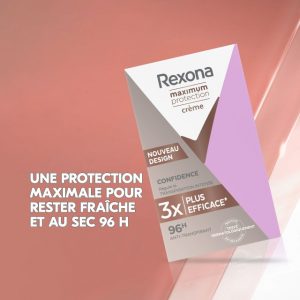 REXONA - Déodorant Femme Confidence - Stick Anti-transpirant - 3x plus efficace contre la transpiration - Protection 96h - 45ml Visiter la boutique Rexona
